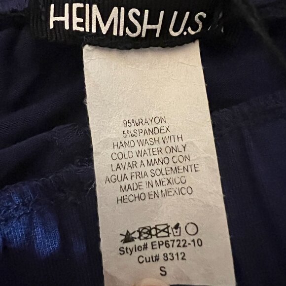 Heimish U.S.A. Womens Wide-Leg Pants W/ White Embroidered Blue size S - Picture 6 of 7